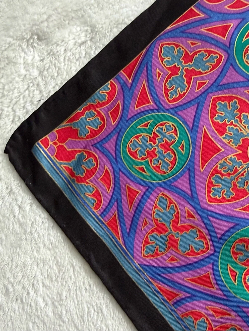 Museum Fine Arts Boston Byzantine Mosaic Pattern Hand Rolled Silk Scarf Sqr 34”